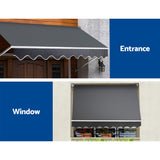 Instahut Window Fixed Pivot Arm Awning Outdoor Blinds Retractable Patio 2.4X2.1M - Top-Down View