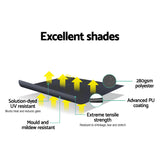 Instahut Window Fixed Pivot Arm Awning Outdoor Blinds Retractable Patio 2.4X2.1M - 45-Degree Angle