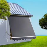 Instahut Window Fixed Pivot Arm Awning Outdoor Blinds Retractable Patio 2.4X2.1M - Rear View