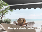 Instahut Window Fixed Pivot Arm Awning Patio Outdoor Blinds Retractable 2.8X2.1M - Top-Down View