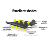 Instahut Window Fixed Pivot Arm Awning Outdoor Blinds Retractable Canopy3.1X2.1M - Rear View
