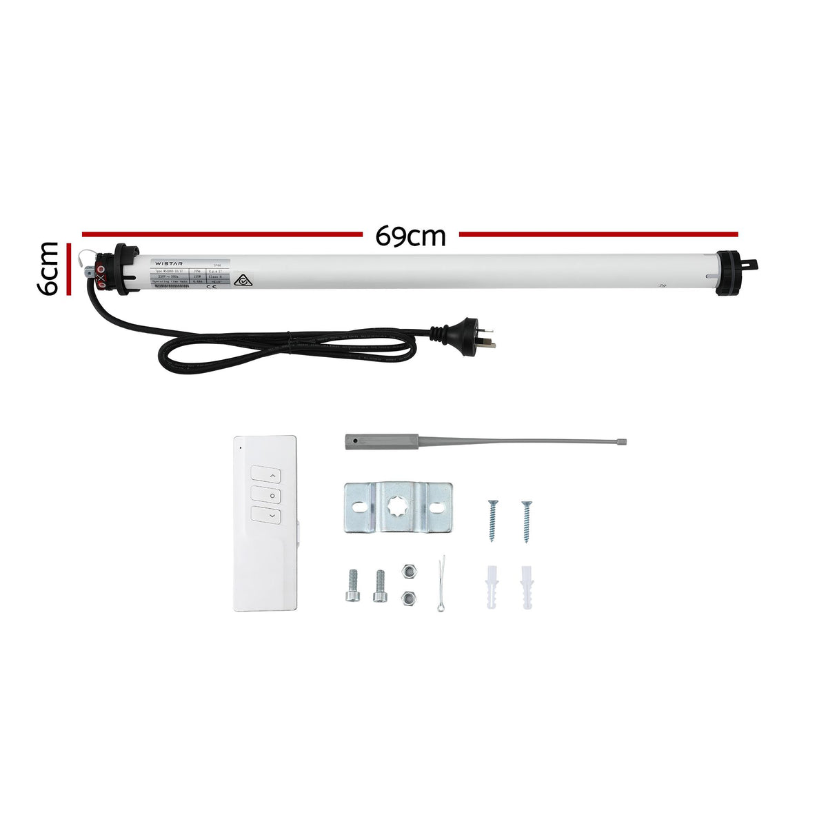 Instahut Pivot Arm Awning Motor Replacement Kit With Remote Control
