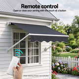 Instahut Pivot Arm Awning Motor Replacement Kit With Remote Control - 45-Degree Angle