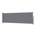 Instahut grey retractable side awning, 1m x 3m, polyester with steel frame
