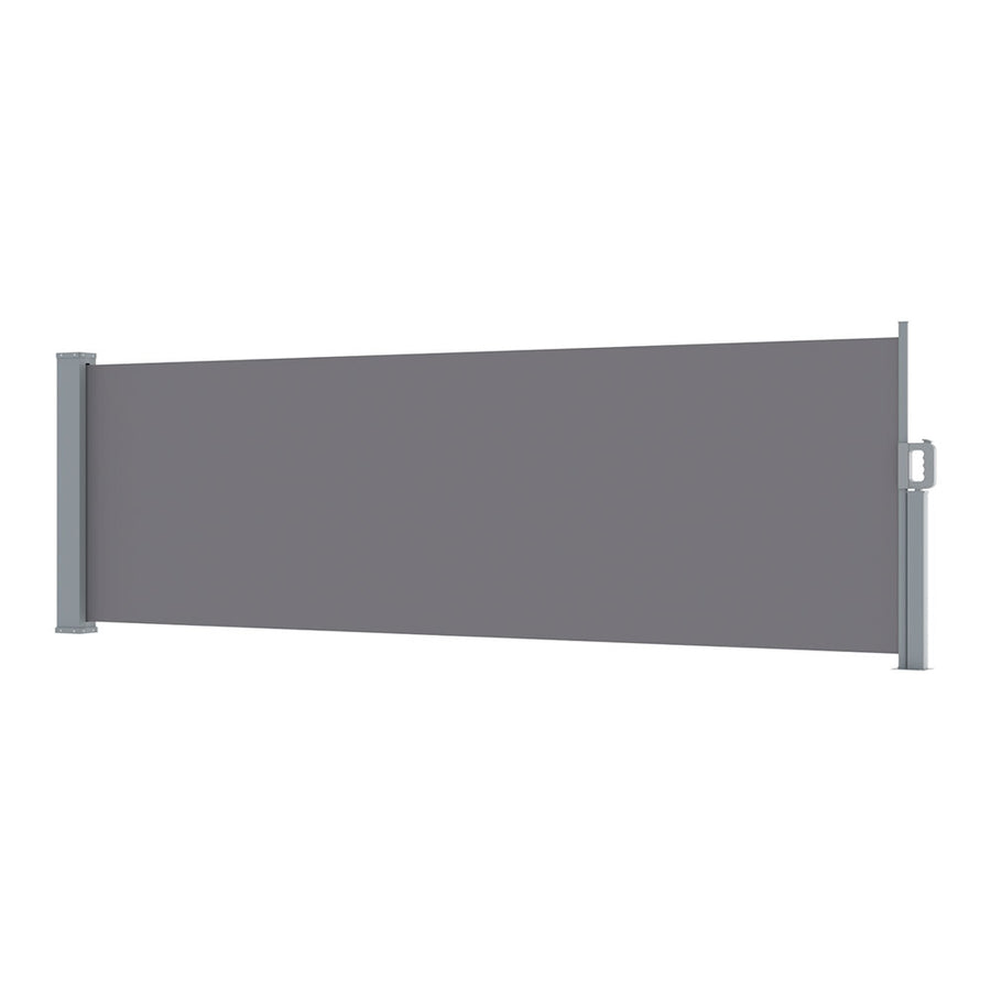 Instahut grey retractable side awning, 1m x 3m, polyester with steel frame