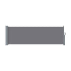 Instahut grey retractable side awning, 1m x 3m, polyester with steel frame, steel frame