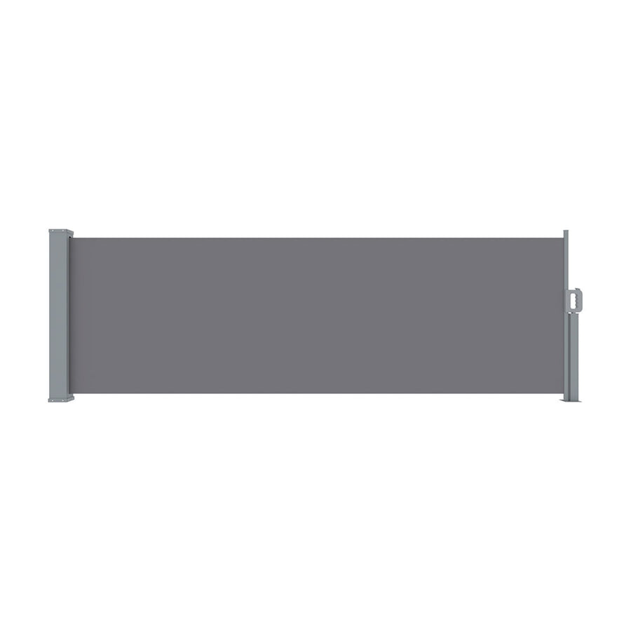 Instahut grey retractable side awning, 1m x 3m, polyester with steel frame, steel frame
