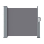 Instahut grey retractable side awning, 1m x 3m, polyester with steel frame, automatic roll-back