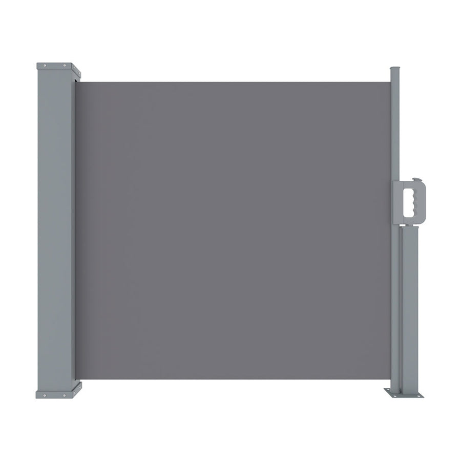 Instahut grey retractable side awning, 1m x 3m, polyester with steel frame, automatic roll-back