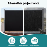 Instahut 1.4X3M Side Awning Retractable Privacy Screen Outdoor Sun Shade Black - Close-Up Angle