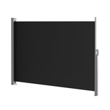 Instahut Side Awning Sun Shade Outdoor Retractable Privacy Screen 1.8X3M Black