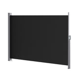 Instahut Side Awning Sun Shade Outdoor Retractable Privacy Screen 1.8X3M Black - Side View