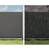 Instahut Side Awning Sun Shade Outdoor Retractable Privacy Screen 1.8X3M Grey - 45-Degree Angle
