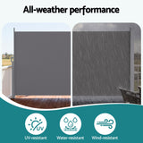 Instahut 1.8X4M Side Awning Retractable Privacy Screen Outdoor Sun Shade Grey - Close-Up Angle