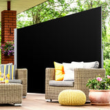 Instahut Side Awning Sun Shade Outdoor Retractable Privacy Screen 2X3M Black - Rear View