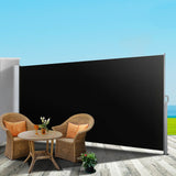 Instahut Side Awning Sun Shade Outdoor Retractable Privacy Screen 2X3M Black X2 - Close-Up Angle