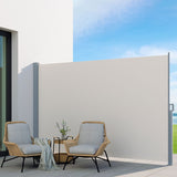 Instahut Side Awning Sun Shade Outdoor Blinds Retractable Screen 2X3M Cream - Rear View