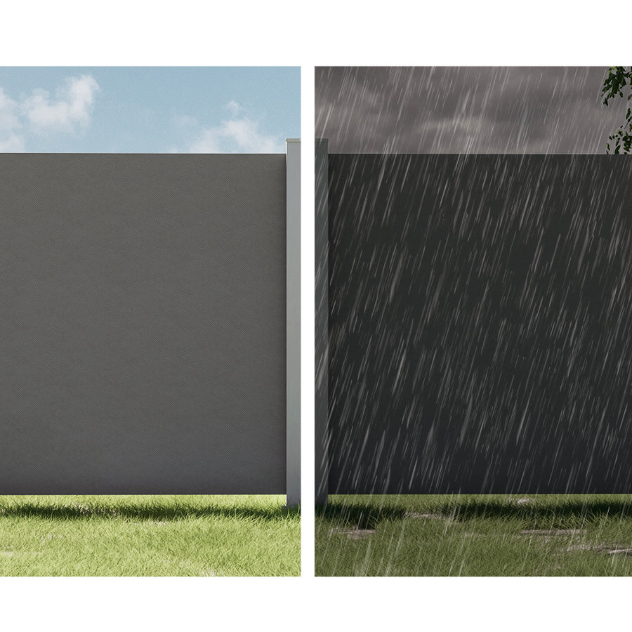 Instahut Side Awning Sun Shade Outdoor Retractable Privacy Screen 2X3M Grey, image 5