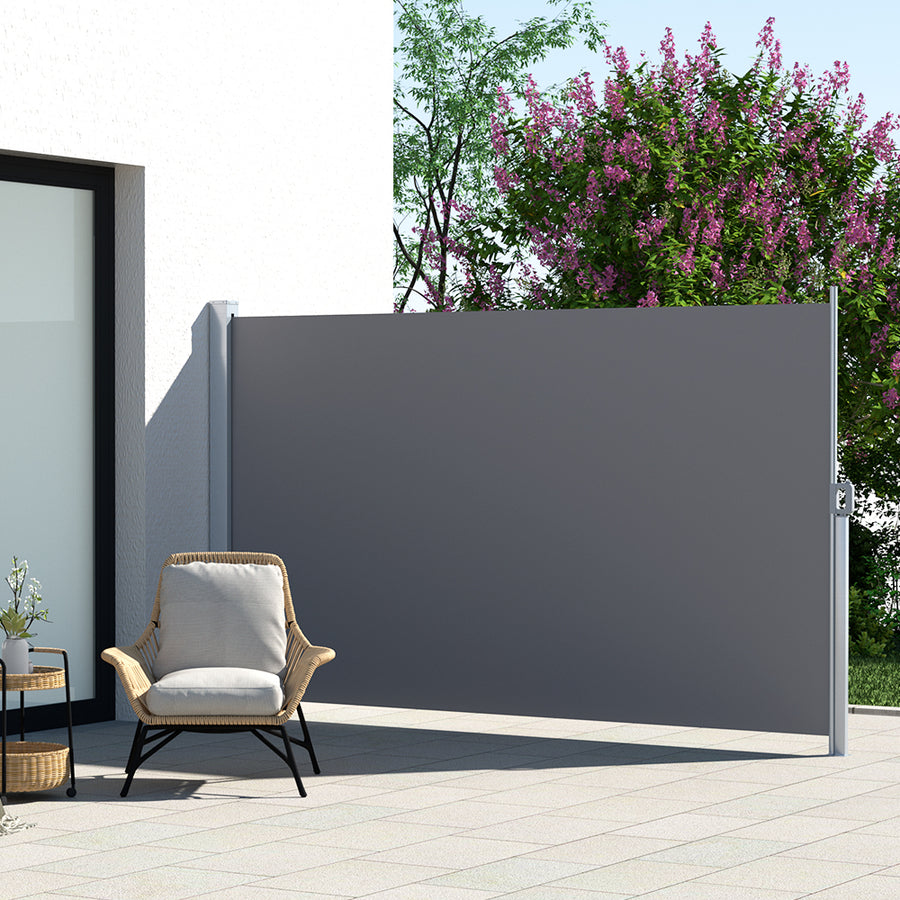 Instahut Side Awning Sun Shade Outdoor Retractable Privacy Screen 2X3M Grey, image 7