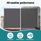 Instahut 2X3.5M Side Awning Retractable Privacy Screen Outdoor Sun Shade Grey - Close-Up Angle
