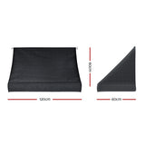 Instahut Window Door Awning 1.2mx0.6mx0.6m Black Polyester Fabric Steel Frame - Front View