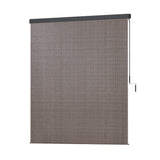 Instahut 2.1X2.5M Outdoor Blinds Awning Roll Down Retractable Knit Fabric Outdoor Blinds Window Shade Brown