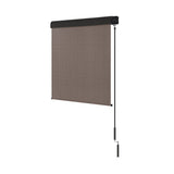 Instahut 2.1X2.5M Outdoor Blinds Awning Roll Down Retractable Knit Fabric Outdoor Blinds Window Shade Brown - Side View
