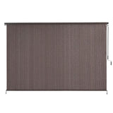 Instahut 3X2.5M Outdoor Blinds Awning Roll Down Retractable Knit Fabric Outdoor Blinds Window Shade Brown - Top-Down View