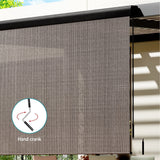 Instahut 3X2.5M Outdoor Blinds Awning Roll Down Retractable Knit Fabric Outdoor Blinds Window Shade