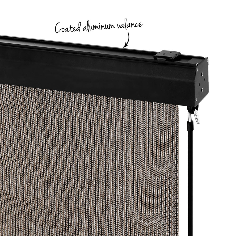 Instahut 3X2.5M Outdoor Blinds Awning Roll Down Retractable Knit Fabric Outdoor Blinds Window Shade