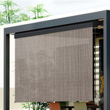 Instahut 3X2.5M Outdoor Blinds Awning Roll Down Retractable Knit Fabric Outdoor Blinds Window Shade Brown - Close-Up Angle