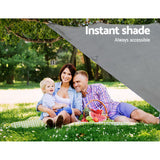 Caravan Privacy Screen Roll Out Awning 4.3X1.95M End Wall Side Sun Shade Grey - 45-Degree Angle