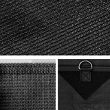 Caravan Privacy Screen Roll Out Awning 1.95x2.2M Sun Shade End Wall Side Black - Front View