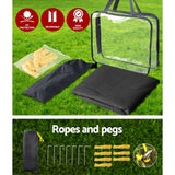 Caravan Privacy Screen Roll Out Awning 1.95x2.2M Sun Shade End Wall Side Black - 45-Degree Angle