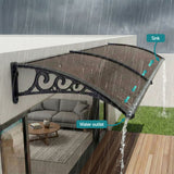 Instahut Window Awning Drainage 0.6mx0.6m Outdoor Brown - Top-Down View