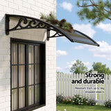 Instahut Window Awning Drainage 0.6mx0.6m Outdoor Brown - Rear View