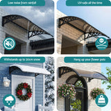 Instahut Window Awning Drainage 0.6mx0.6m Outdoor Brown - Low Angle