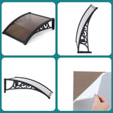 Instahut Window Awning Drainage 0.6mx0.6m Outdoor Brown - Extra Image