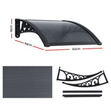 Instahut Window Awning Drainage 0.6mx0.6m Outdoor Grey - Front View