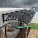 Instahut Window Awning Drainage 0.6mx0.6m Outdoor Grey - Top-Down View