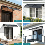 Instahut Window Awning Drainage 0.6mx0.6m Outdoor Grey - 45-Degree Angle