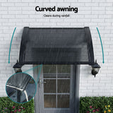 Instahut Window Awning Drainage 0.6mx0.6m Outdoor Grey - Close-Up Angle
