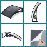 Instahut Window Awning Drainage 0.6mx0.6m Outdoor Grey - Extra Image