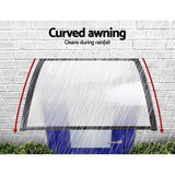 Instahut Window Door Awning 1mx1m Transparent Panel - Top-Down View