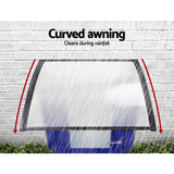 Instahut Window Door Awning 1mx1.2m Transparent - Top-Down View