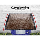 Instahut Window Door Awning 1mx1.2m Brown - 45-Degree Angle
