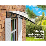 Instahut Window Door Awning 1mx1.5m Transparent - Side View