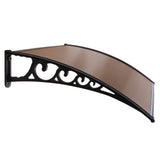 Instahut Window Awning Door Canopy 1m x 2m Brown - Side View