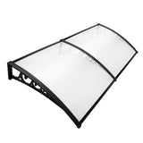 Instahut Window Door Awning 1mx2.4m Transparent - Close-Up Angle