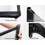Instahut Window Door Awning 1mx2.4m Transparent - Rear View